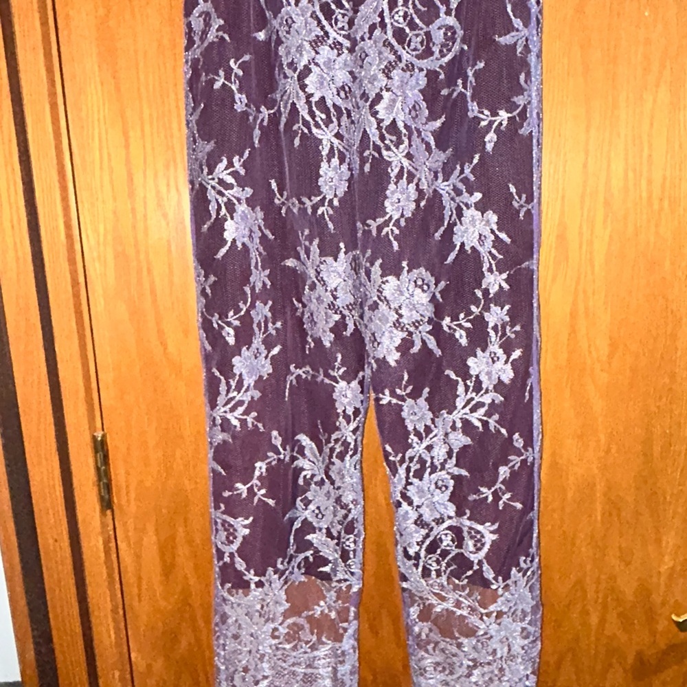 Johanna Beck Purple Silk & White Pants Size 4 NWT MSRP $395